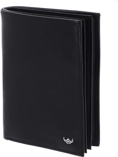 Golden Head Leren identiteitskaarthoesje Colorado RFID Protect Ausweisetui mit Scheinfach 4476 Schwarz zwart