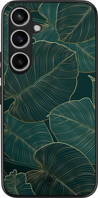 Casimoda® hoesje - Geschikt voor Samsung Galaxy A35 5G - Monstera Leaves - Zwart TPU Backcover - Planten - Groen