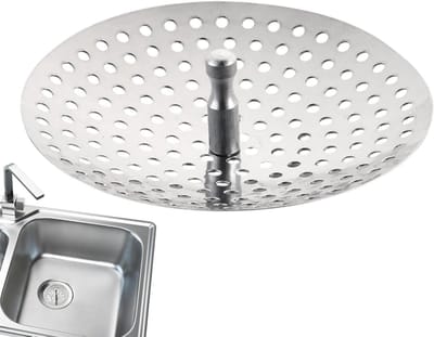 Afvoerstop Gootsteen - Zeefstop Keuken - Verstoppingsvrij Werken - Roestvrij Staal - 8 cm - Zilver