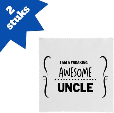 Akyol - i am a freaking awesome uncle brillendoekjes - Oom - geweldige oom - liefste oom - verjaardag - cadeau - kado - bedankje - geschenk - 17,8 bij 17,8 cm - 2 stuks