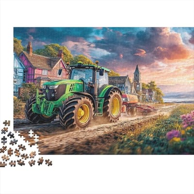 Tractor Puzzel - Boerderij Puzzel Platteland Puzzel - Ontspanning Thuis - Precisie Snijtechniek - 1000 Stukjes - Multicolor