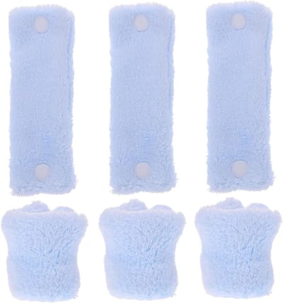 Haar Krulspelden - Slaap Rollers - Zonder Hitte Krullen - Zacht Koraal Fleece - 6 Stuks - Blauw