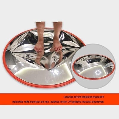 Veiligheidsspiegel Concaaf - Groothoek Spiegel - Blind Vlekken Elimineren - Verhoogt Zichtbaarheid - 60cm Diameter - Oranje