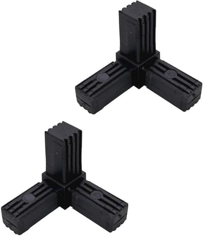 Verbindingsstuk Vierkante Buizen - Hoekstuk Koppeling - Kasten Planken Maken - 3-Weg Hoekontwerp - 20mm x 1.5mm - Zwart