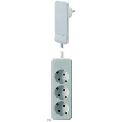 BACHMANN SmartPlug platte connector, met 3x geaarde stekkerdoos, wit, 1,6 m