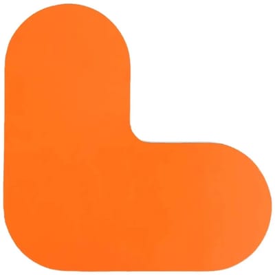 Hoekstuk (L-vorm) Oranje 190 x 190 mm - vloersticker met vlakke toplaag
