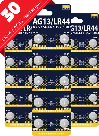 Maxenza LR44 Batterij - AG13 Batterij - 30 Batterijen - A76 Knoopcel Batterijen 1.5V V13GA