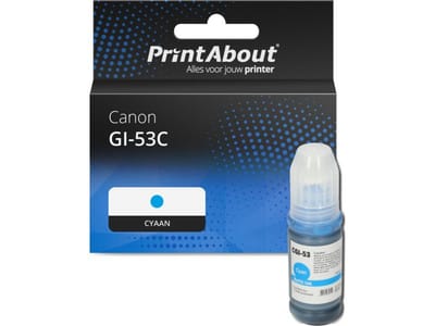 PrintAbout huismerk Inktcartridge GI-53C Cyaan Geschikt voor Canon