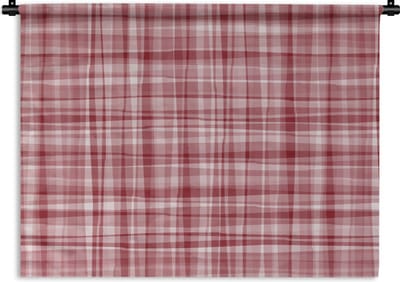 Wandkleed - Wanddoek - Patroon - Rood - Waves - 60x45 cm - Wandtapijt