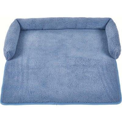 Hondenbedkussen van imitatieschapenvacht, Rechthoekige polyester sofakussen, Beschermer voor huisdiermeubels voor kleine honden, Geschikt voor superkleine tot kleine rassen 29.53X29.53 inches