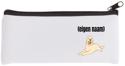 Akyol - liggende hond met eigen naam Etui - Honden - honden liefhebbers - iemand die houdt van honden - verjaardag - cadeau - kado - 20 bij 9 cm