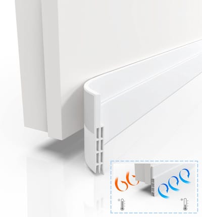 100 cm Witte Deurtochtstopper – Maximale Thermische Isolatie – Deurspleetafsluiter – Geluiddempende Strip voor Deuronderzijden – Zelfklevende Deur- & Bodemafdichting – Wind- & Waterbestendige Strip voor Glazen Deuren & Ramen