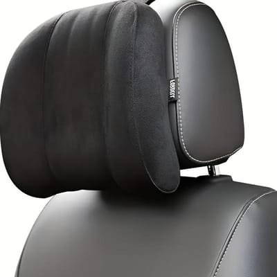 Support d'appui-tête, Convient pour les voyages, le bureau et la maison— Conçu avec un matériau respirant, amovible et lavable. Cadeau de vacances idéal noir