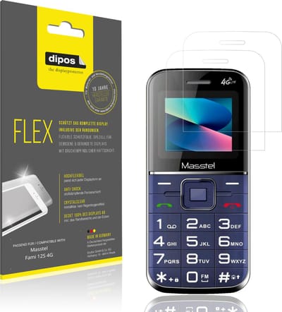dipos – 2x Beschermfolie geschikt voor Masstel Fami 12S 4G | 3D Full Cover Screenprotector | 100% Passend