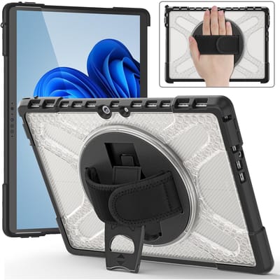 Étui Robuste Pour Microsoft Surface Pro 13 12 11 10 9 8 7 Plus 6 5 4 2-en-1 Housse Rotative à 360° Pour Go 1 2 3 4 Avec Sangle de Poignée SurfacePro9-10-11-13