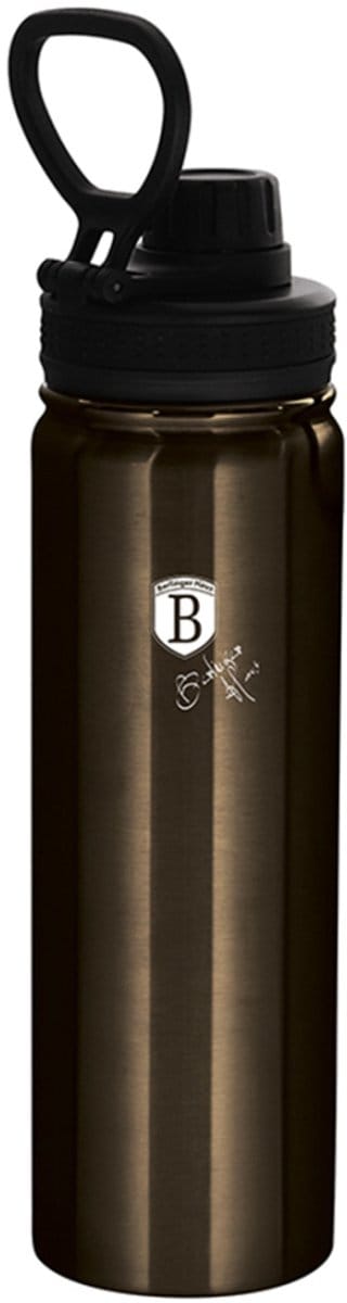 Berlinger Haus Shiny Black Metallic Line - Sportieve Fles - 720ml - RVS - Lichtgewicht