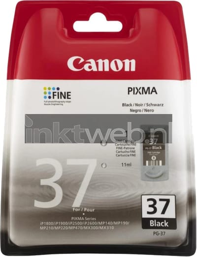 Canon Inktcartridge PG-37 Origineel Zwart 2145B001
