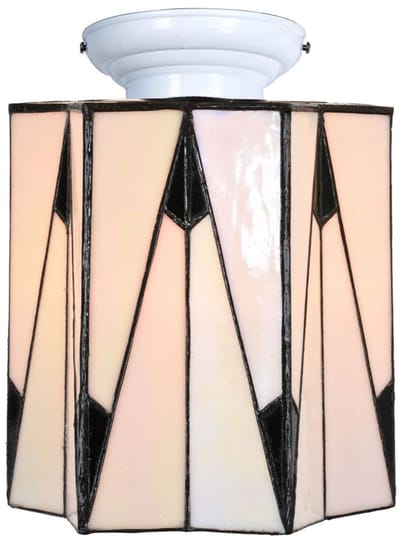 Tiffany plafonnière wit met French Art Deco - Art Deco Trade