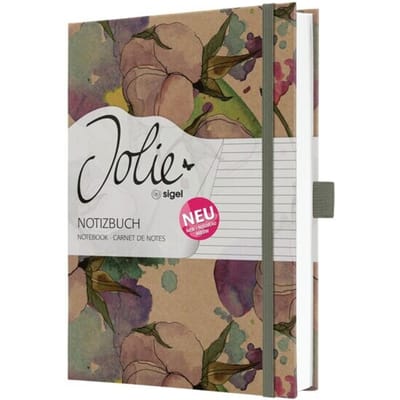 Sigel Jolie notitieboek - formaat A5 - kraft- Pure Cottonflowers - SI-JN855