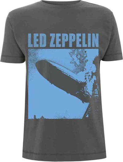 Led Zeppelin Heren Tshirt -S- LZ1 Blue Cover Grijs