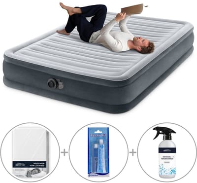 Intex Comfort Plush luchtbed | Twijfelaar | 191 x 137 x 33 cm | Inclusief bijpassend hoeslaken + reparatiekit + luchtbedverfrisser