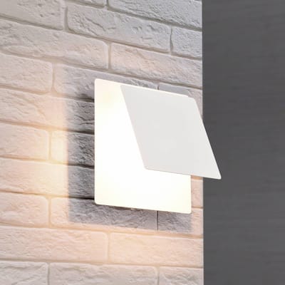 Trio Lighting LED wandlamp Mio, hoekige lens, mat wit, indirect