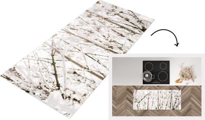Keukenloper - Loper keuken - Winter - Takken - IJs - 120x50 cm - Keukenloper vinyl
