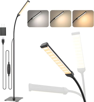 QIN® Bureaulamp - Bureaulamp LED - Bureaulamp Met Klem - Dimmable LED Desk Lamp - Desk Lamps - Zwart - 34cm x 4cm x 20cm