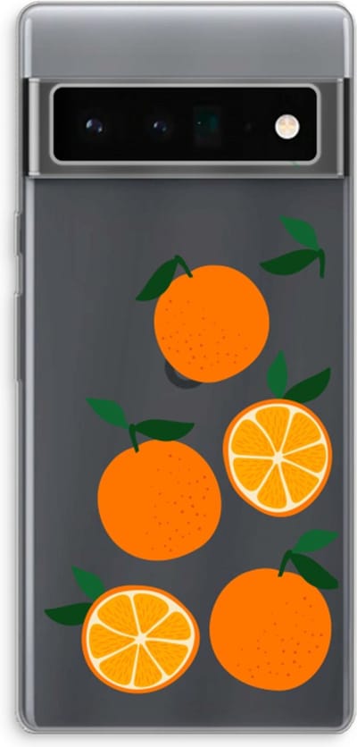 Case Company® - Hoesje geschikt voor Google Pixel 6 Pro hoesje - Will you be my clementine - Soft Cover Telefoonhoesje - Bescherming aan alle Kanten en Schermrand