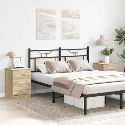 vidaXL - Nachtkastjes - 2 - st - 38x35x56 - cm - bewerkt - hout - sonoma - eikenkleurig