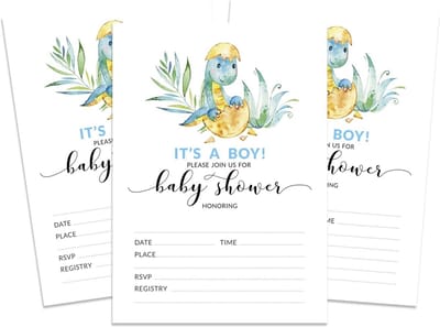 30 Invulbare Babyborrel Uitnodigingen Jongen Dinosaurus
