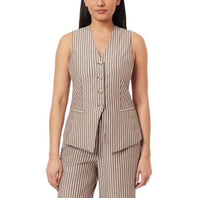 Scotch & Soda Long Line Vest Brown Stripe Taglia: XS | Gilet Outlet | Donna | Marrone