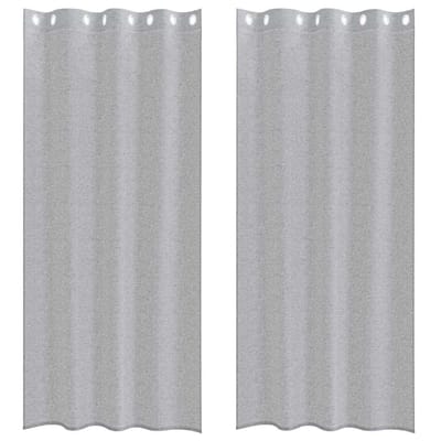 vidaXL Voile Gordijn 2 st Donkergrijs 225 x 140 cm Polyester