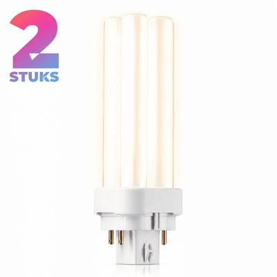 2x Stick Spaarlamp G24q-1 - 10W - Warm Wit Licht (3000K) - 600 lm - 13 jaar - Niet Dimbaar - PL-C / Dulux D D/E 4-Pin