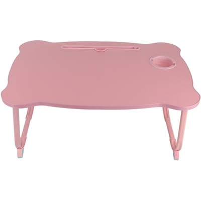 Table Pliante de Lit Portable Mignon Plateau de Petit-Déjeuner Bureau d'Ordinateur Portable Debout sur les Genoux pour Maison Dortoir Ours Rose 60x40x28cm 60x40x28cm/23.6x15.7x11in pink