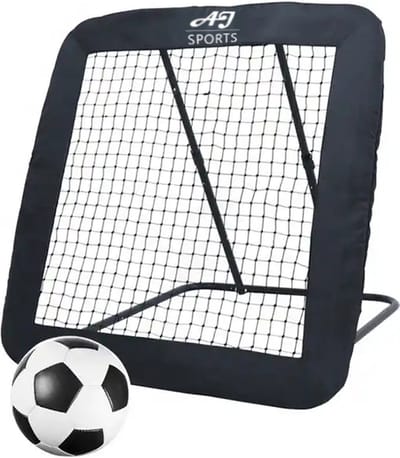 AJ-Sports Voetbal Rebounder 124x124 cm - Tchouck - Rebounder Voetbal - Verstelbaar - Inclusief 4 grondhaken - Bouncer - Voetbaldoel - Voetbal trainingsmateriaal