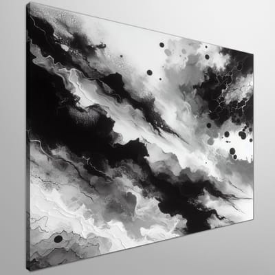 Acryl zwart wit schilderij | Monochroom meesterwerk: een samenspel van contrast en emotie | Kunst - 100x100 centimeter op Canvas | Foto op Canvas
