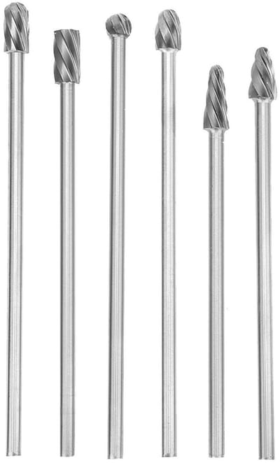 Dailygoods - 6 mm Frees - Hardmetalen Legering - Extra Lange 150 mm - Aluminium Frees - Voor Precisiewerk - 6 Stuks