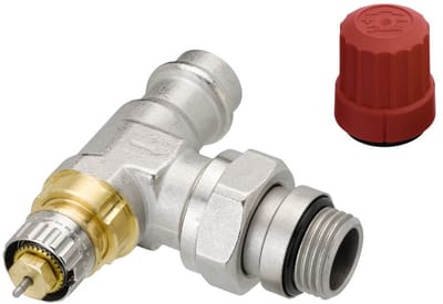 Danfoss Ventielhuis RA-N 15 Pressfit R 1/2, hoek, mat vernikkeld, 013G3237