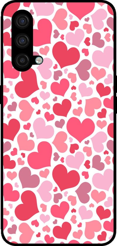 Smartphonica Telefoonhoesje Geschikt voor OnePlus Nord CE met Hartjes Print - Hearts Design TPU Backcover Case - Kinder Hoesje met Hartjes Design geschikt voor OnePlus Nord CE