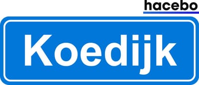 Hacebo - Plaatsnaam Sticker - 29x10 CM - Koedijk sticker - Verkeersborden sticker - grappige cadeaus - Koedijk