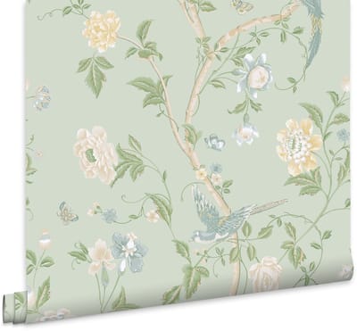 Laura Ashley Summer Palace Behang - Bloemen - 10mx52cm - Groen
