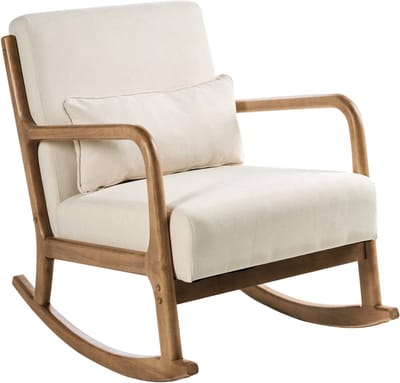 SKOVDE - Schommelstoel - Lichtbeige - Polyester