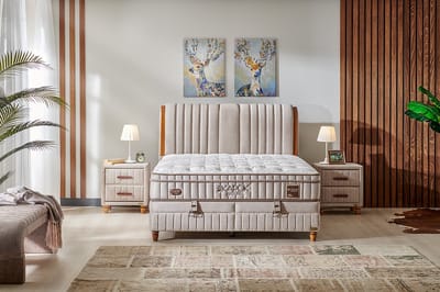 BSS Bedding Kapok - Boxspring Bed met Opbergruimte - Boxspring - 140x200 - incl. luxe matras en hoofdbord