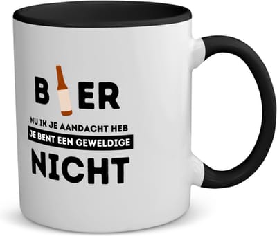 Akyol - bier, nu ik je aandacht heb je bent een geweldige nicht koffiemok - theemok - zwart - Nicht - de beste nicht - verjaardagscadeau - verjaardag - cadeau - cadeautje voor nicht - nicht artikelen - kado - geschenk - gift - 350 ML inhoud