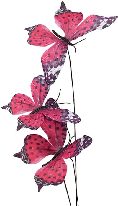 Clayre & Eef Decoratie Tak Vlinder 10x10x65 cm Roze Textiel
