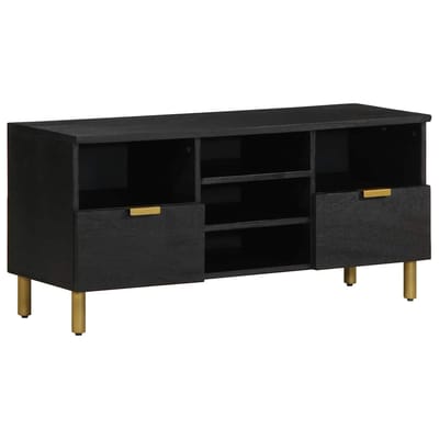 vidaXL - Tv-meubel - 100x33x46 - cm - bewerkt - hout - zwart