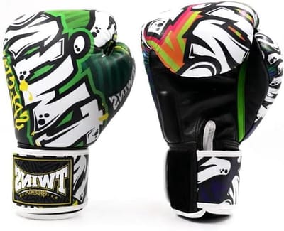 Bokshandschoenen - Trainingshandschoenen Boksen - Sporten en Trainen - Handgemaakt in Thailand - 12 oz - Meerkleurig Graffiti