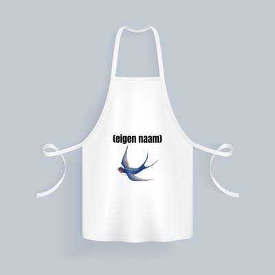 Akyol - blauwe vogel met eigen naam Keukenschort - Vogels - dieren liefhebber - iemand die houdt van vogels - verjaardag - cadeau - kado - geschenk - 82 bij 71 cm