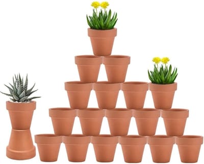 Famanu – Set van 20 terracotta potten, 7,6 cm, met drainagegat, voor vetplanten en ambachten